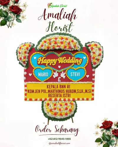 Karangan Papan Bunga Pernikahan di Cimande